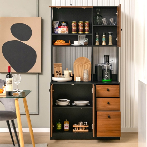 Armoire de rangement autonome pour buffet garde-manger de 71 po de Costway à 4 portes
