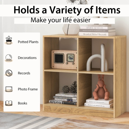 Meuble de rangement à 4 cubes avec bibliothèque ouverte en bois de Costway pour jouets