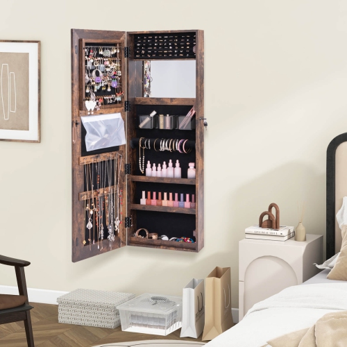 Meuble de rangement pour armoires à bijoux en miroir à écran tactile DEL de Costway pour porte