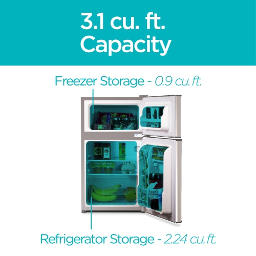 BLACK + DECKER BCRDK32V 2 Door Separate True Freezer Mini Fridge