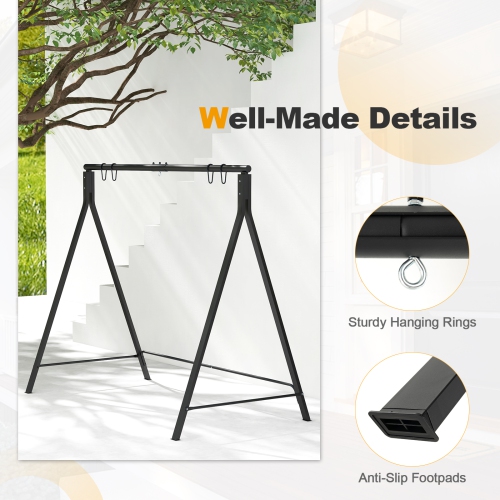 Costway Outdoor Porch Swing Frame Patio Metal Swing Stand with A-Shaped Structure