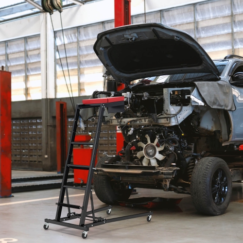 Tapis roulant pliable Topside Automotive Engine Creeper de Costway avec hauteur réglable de 45 à 66 po