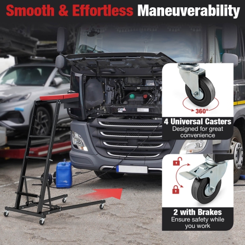 Tapis roulant pliable Topside Automotive Engine Creeper de Costway avec hauteur réglable de 45 à 66 po