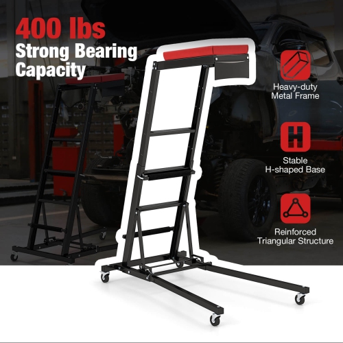 Tapis roulant pliable Topside Automotive Engine Creeper de Costway avec hauteur réglable de 45 à 66 po