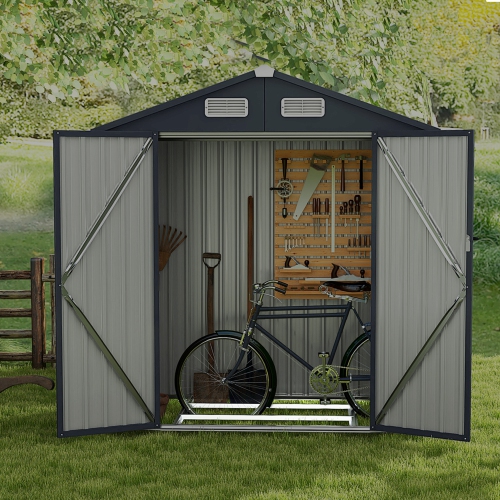 Costway Steel Floor Base Rust-resistant Foundation Kit for 6.3'x3.5'x6.4' Storage Shed