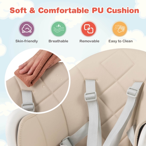 Costway 6-in-1 Convertible Wooden Baby Highchair Infant Feeding Chair with Removable Tray