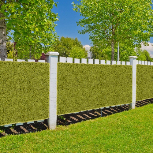 Costway 12 PCS Faux Green Moss Panels withInsertable Branches Stable X-shaped structure