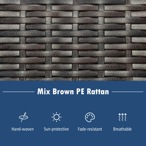 Costway 3 PCS Patio Rocker Set Outdoor Wicker Rocking Chairs with Double-Layer Coffee Table