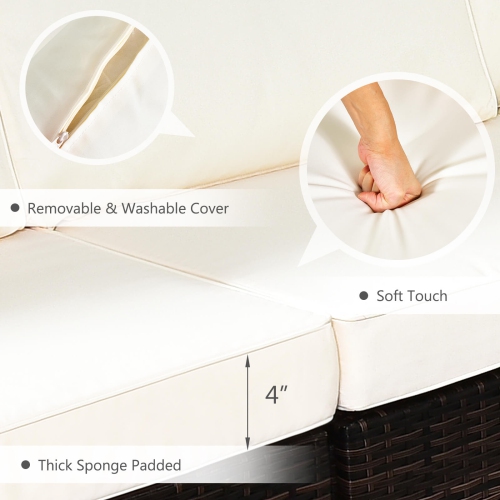 Costway 7 PCS Patio Furniture Set with 35" Propane Gas Fire Pit Table & Waterproof Cover