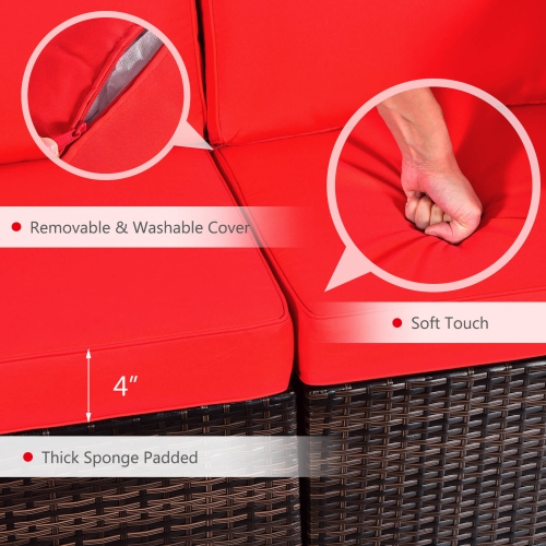 Costway 7 PCS Patio Furniture Set with 35" Propane Gas Fire Pit Table & Waterproof Cover