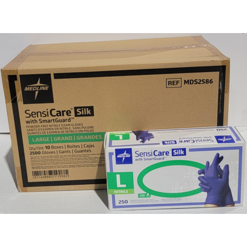 MEDLINE  Powder-Free Disposable Nitrile Gloves \w Smartguard | Medical, Cleaning, Food Handling, Industrial/general Use | Case Of 2500 | Large