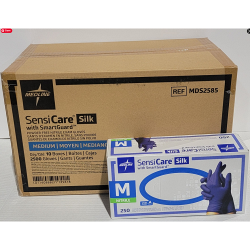 MEDLINE  Powder-Free Disposable Nitrile Gloves \w Smartguard | Medical, Cleaning, Food Handling, Industrial/general Use | Medium | 2500 Per Case