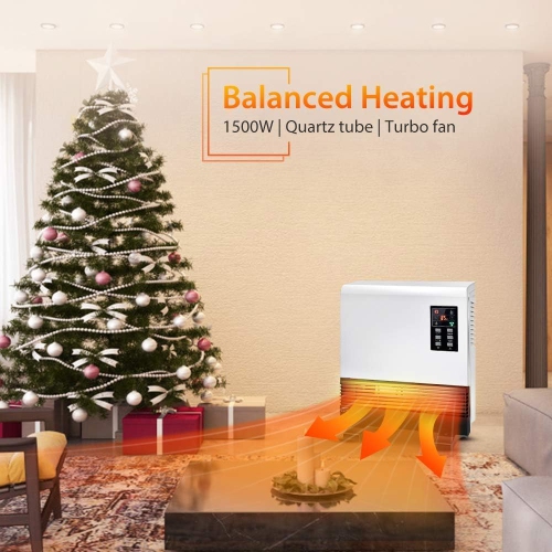 Nordic Hygge 1500-Watt Wall Mounted or Floor Portable Space Heater Infrared Quartz, Timer, Thermostat, Overheat Protection, ETL certificate