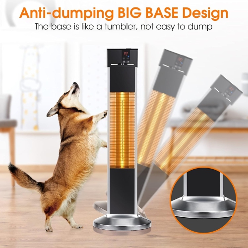 Nordic Hygge Tower 1500W Infrared Space Heater with 3 Modes and Super Quiet