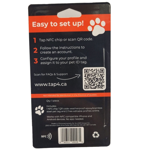 Tap4 Solutions NFC / QR Pet ID