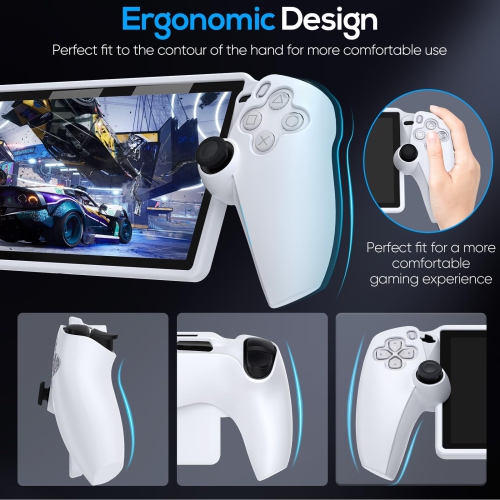 Étui protecteur pour PlayStation Portal, étui souple en silicone avec protection complète et capuchons antidérapants antidérapants pour PS5 Portal