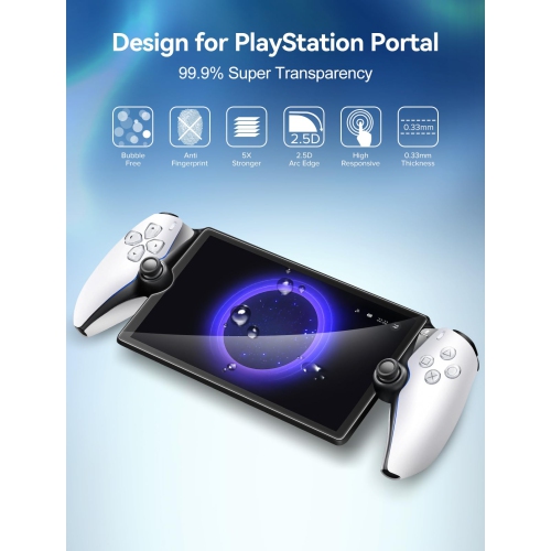 Paquet de 2 protecteurs d'écran en verre trempé pour le lecteur à distance portail PlayStation portable 8&nbsp;po 2023, protecteur d'écran
