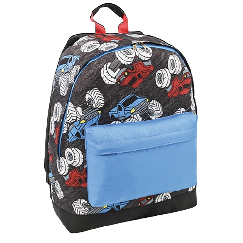 TRAILBLAZER  - Backpack With Adjustable Padded Shoulder Straps, 14 Liter Capacity, Monster Truck Design