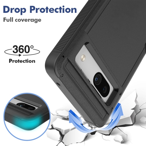 Google Pixel Case 7a 6.1-inch with Tempered Glass Screen Protector Full Body Military Grade Drop Protection Shockproof