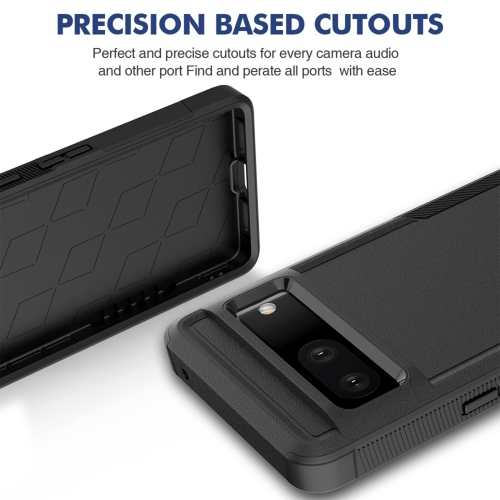 Google Pixel Case 7 6.3-inch with Tempered Glass Screen Protector Full Body Military Grade Drop Protection Shockproof