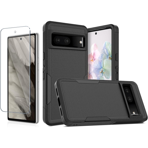 Image 1 of 6.. Google Pixel Case 7 Pro 6.7 inch with Tempered Glass Screen Protector Full Body Military Grade Drop Protection Shockproof