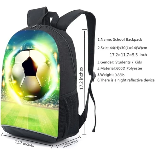 Cute Printed Backpack - School Soccer Back pack for Kids, Girls & Boys bag