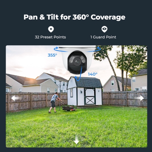 Reolink 4K Pan & Tilt Standalone Wireless Battery Camera, 5/2.4 GHz Dual-Band WiFi, Color Night Vision, Argus PT Ultra