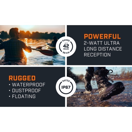 OPENBOX Bushnell Adventure 68KM Two Way Radios - FRS 2 Watt Long Range Rechargeable Walkie Talkie 2 Pack | LPX650
