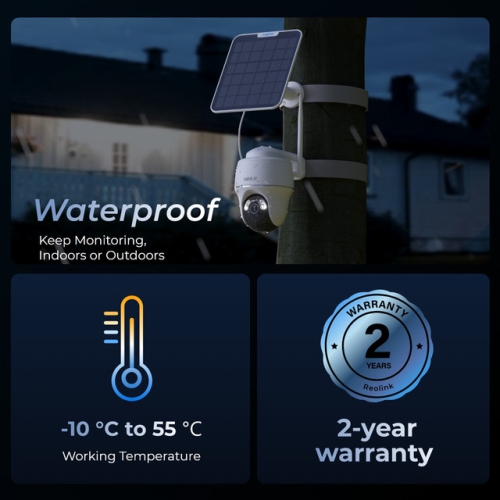 Reolink 4K Pan & Tilt Wireless WiFi Seucrity Camera, Battery/Solar Powered, 5/2.4 GHz Dual-Band WiFi, Two Way Audio, Argus PT Ultra