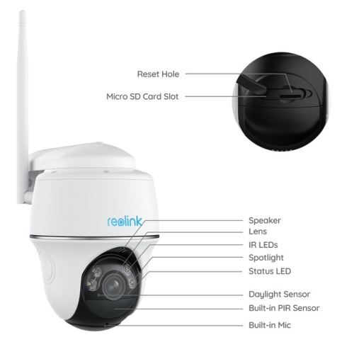 Reolink 4K Pan & Tilt Wireless WiFi Seucrity Camera, Battery/Solar Powered, 5/2.4 GHz Dual-Band WiFi, Two Way Audio, Argus PT Ultra