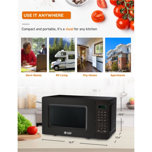 COMMERCIAL CHEF 0.7 Cu.Ft Countertop Microwave Oven