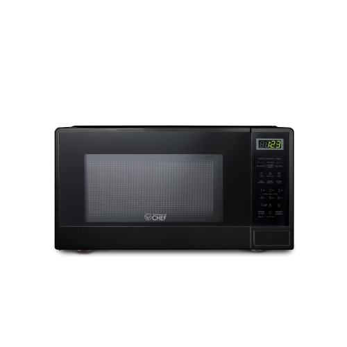 Countertop 1.1 Cubic Feet Microwave Oven, 1000 Watt, Black Front with Black Cabinet, Commercial Chef CHCM11100B