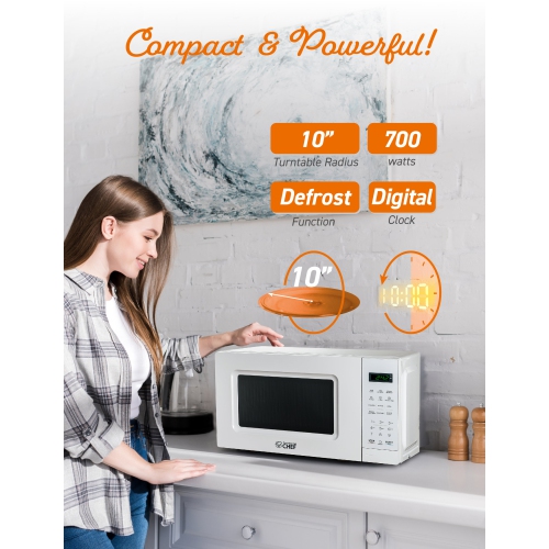 COMMERCIAL CHEF 0.7 Cu.Ft Countertop Microwave Oven