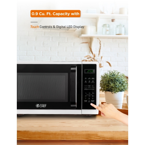 COMMERCIAL CHEF 0.9 Cu.Ft Countertop Microwave Oven