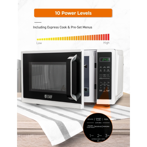 COMMERCIAL CHEF 0.9 Cu.Ft Countertop Microwave Oven