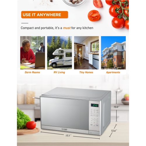 COMMERCIAL CHEF 0.7 Cu.Ft Counter Top Microwave Oven
