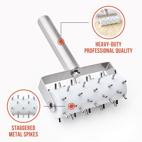 Rouleau-pâte à pizza en acier inoxydable Pomodoro de chef