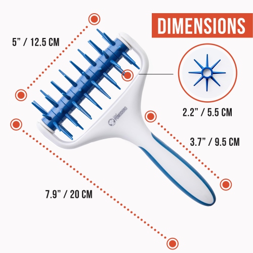 Chef Pomodoro Plastic Pizza Dough Roller - Durable Pizza Docker, Dough Docker, Pizza Dough Docker, Pizza Docker Roller (Teal)