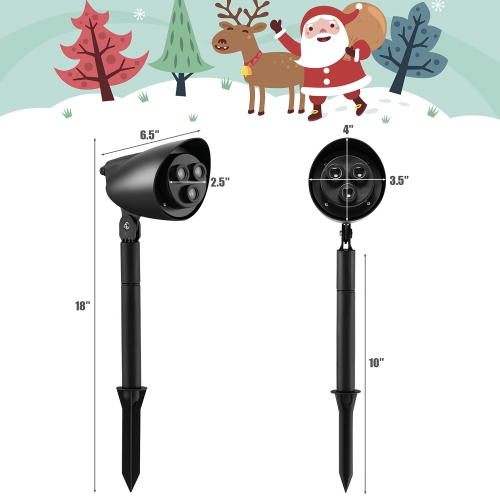 Costway Christmas Projector Light LED Projection Lamp with Lawn Stake & 3 LED Lights