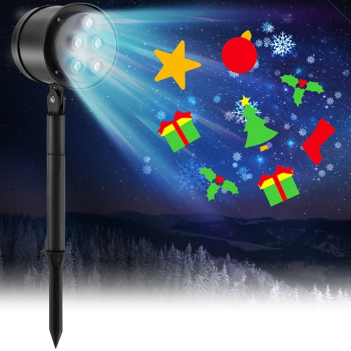 COSTWAY  Christmas Projector Light Led Projection Lamp With Lawn Stake & 5 Led Lights