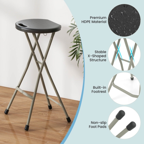 Costway 4 PCS Portable Folding Stools Lightweight Fishing Stool with 330 lbs Limited