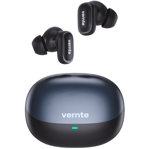 VERNTE  Noise Cancelling Wireless Earbuds, Multipoint Connectivity, Voice Assistant, 140H Playtime, Ipx6 Waterproof, Deep Bass, 6 Enc Mics, Snug Fit