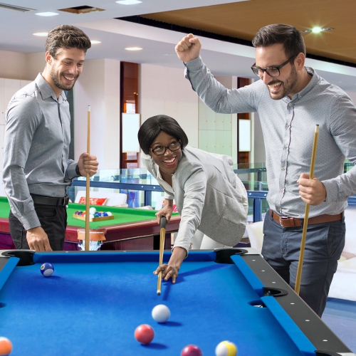 Table de billard pliable de 6 pi de Goplus, 76 po, idéale pour les enfants et les adultes bleus