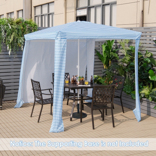 Costway 6.6' x 6.6' Foldable Beach Cabana Easy-Setup Beach Canopy W/ Carry Bag