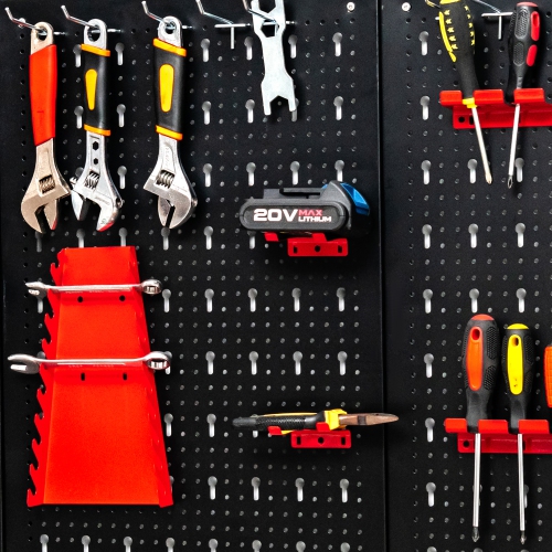 Costway Pegboard Wall Organizer Kit 4 ft.Metal Toolboard W/ 3 Pegboards & 25 Accessories