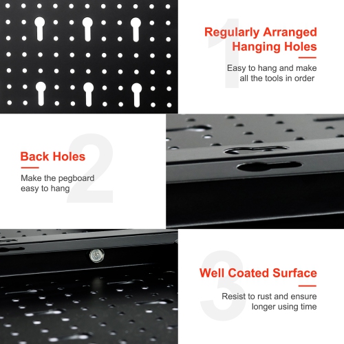 Costway Pegboard Wall Organizer Kit 4 ft.Metal Toolboard W/ 3 Pegboards & 25 Accessories