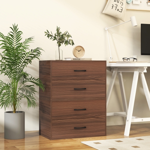 Costway 2-Drawer Dresser Stackable Horizontal Storage Organizer w/Handles