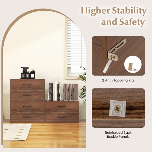 Costway 2-Drawer Dresser Stackable Horizontal Storage Organizer w/Handles