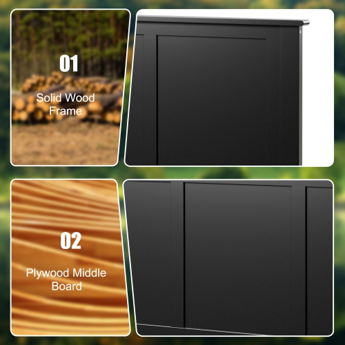 Tête de lit en bois de Costway pour lit 2 places, panneau plat, trous prépercés. Réglage de la hauteur