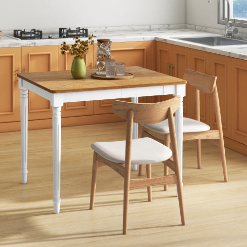 Gymax Extendable Dining Table Folding Kitchen Table for 4-8 People w/ Rubber Wood Legs